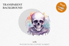 Cute Skeleton Skull Halloween Creepy Clipart PNG Scrapbook Fairy Tale Art Image Watercolor Transparent Print illustration sublimation creepy printable digital watercolor Floral Skeleton Skull, spooky clipart, nursery, Creepy halloween decoration art image
