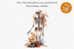 Cute Skeleton Skull Halloween Creepy Clipart PNG Scrapbook Fairy Tale Art Image Watercolor Transparent Print illustration sublimation creepy printable digital watercolor Floral Skeleton Skull, spooky clipart, nursery, Creepy halloween decoration art image