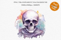 Cute Skeleton Skull Halloween Creepy Clipart PNG Scrapbook Fairy Tale Art Image Watercolor Transparent Print illustration sublimation creepy printable digital watercolor Floral Skeleton Skull, spooky clipart, nursery, Creepy halloween decoration art image