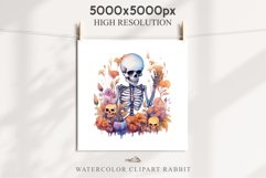 Cute Skeleton Skull Halloween Creepy Clipart PNG Scrapbook Fairy Tale Art Image Watercolor Transparent Print illustration sublimation creepy printable digital watercolor Floral Skeleton Skull, spooky clipart, nursery, Creepy halloween decoration art image