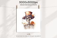 Cute Skeleton Skull Halloween Creepy Clipart PNG Scrapbook Fairy Tale Art Image Watercolor Transparent Print illustration sublimation creepy printable digital watercolor Floral Skeleton Skull, spooky clipart, nursery, Creepy halloween decoration art image