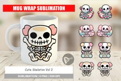 Mug Wrap Design Cute Skeleton Product Image 1