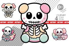 Cute Skeleton Clipart Product Image 1
