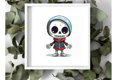 Cute Skeletons PNG Bundle | ANIME Halloween Clipart Product Image 4