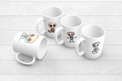 Cute Skeletons PNG Bundle | ANIME Halloween Clipart Product Image 2