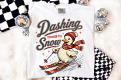 Cute Skiing Duck Christmas PNG, Vintage Holiday Animal Desig Product Image 2