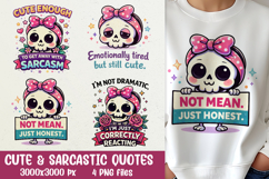 Cute Skull Sublimation Sarcastic Quotes PNG Designs Product Image 3