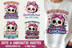 Cute Skull Sublimation Sarcastic Quotes PNG Designs Product Image 4