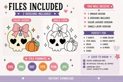 Cute Skull SVG with Bow &amp; Pumpkin, Halloween svg Product Image 5