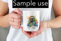 Cute Sloth Color Drip - Sublimation - Digital Product Image 2