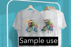 Cute Sloth Color Drip - Sublimation - Digital Product Image 3