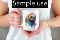 Cute Sloth Color Drip - Sublimation - Digital Product Image 2