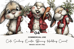 Cute Smiling Easter Bunny Holding Carrot Product Image 1