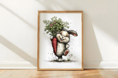 Cute Smiling Easter Bunny Holding Carrot Product Image 3