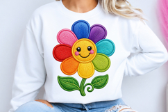 Cute Smiling Rainbow Flower PNG Design Product Image 2