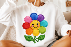 Cute Smiling Rainbow Flower PNG Design Product Image 3