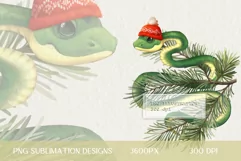 Snake with fir branch | PNG Sublimation design Product Image 1