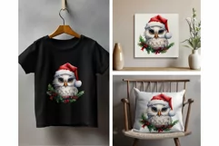 Cute Snow owl, Christmas Animal PNG for Sublimation Product Image 3