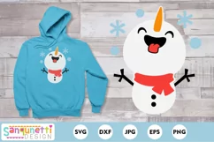 Cute Snowman catching snowflakes