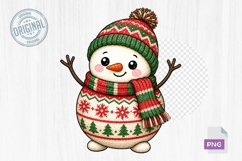 Cute Snowman Christmas Doodle PNG Clipart Printable Design Product Image 1