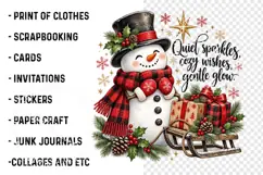 Cute Snowman Christmas PNG, Cozy Winter, Christmas PNG Product Image 3