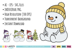 Christmas character illustrations for DIY craft use