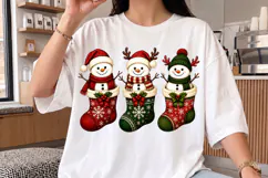 Cute Snowman Christmas Shirt PNG Design,Winter Holiday Product Image 2