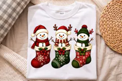 Cute Snowman Christmas Shirt PNG Design,Winter Holiday Product Image 3