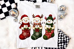 Cute Snowman Christmas Shirt PNG Design,Winter Holiday Product Image 4