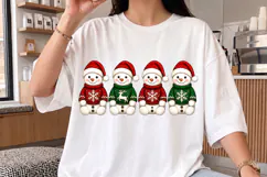 Cute Snowman Santa Hat Shirt PNG Design, Winter Holiday Product Image 2