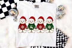 Cute Snowman Santa Hat Shirt PNG Design, Winter Holiday Product Image 4
