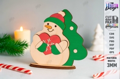 Cute Snowman Stand Laser Cut|Layered Christmas Shelf Sitter Product Image 1
