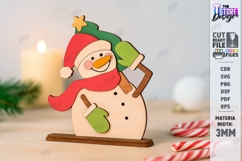 Cute Snowman Stand Laser Cut|Layered Christmas Shelf Sitter Product Image 1
