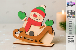 Cute Snowman Stands Laser Cut Bundle|Christmas Shelf Sitters Product Image 9