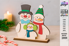 Cute Snowman Stands Laser Cut Bundle|Christmas Shelf Sitters Product Image 11