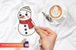 Cute Snowman Sticker, Snowman Christmas Sticker Product Image 1