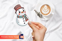 Cute Snowman Sticker, Adorable Snowman Sticker Design Product Image 1