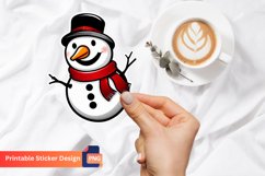 Cute Snowman Sticker, Christmas Sticker Printable Product Image 1