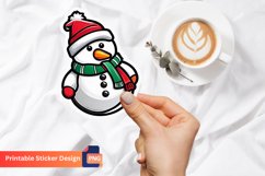 Cute Snowman Sticker, Christmas Sticker Printable Product Image 1