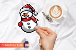 Cute Snowman Sticker, Christmas Sticker Printable Product Image 1