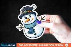 Cute Snowman Sticker Clipart, Sticker PNG Clipart Product Image 1