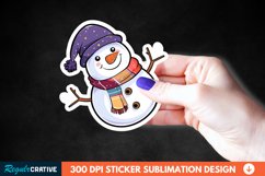 Cute Snowman Sticker Clipart, Sticker PNG Clipart Product Image 1