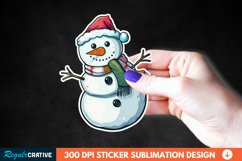 Cute Snowman Sticker Clipart, Sticker PNG Clipart Product Image 1