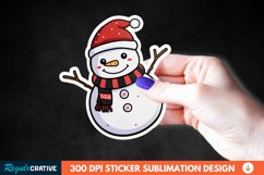Cute Snowman Sticker Clipart, Sticker PNG Clipart Product Image 1