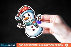 Cute Snowman Sticker Clipart, Sticker PNG Clipart Product Image 1