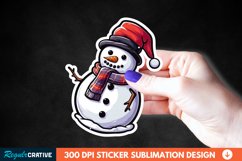Cute Snowman Sticker Clipart, Sticker PNG Clipart Product Image 1