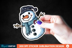 Cute Snowman Sticker Clipart, Sticker PNG Clipart Product Image 1