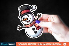 Cute Snowman Sticker Clipart, Sticker PNG Clipart Product Image 1