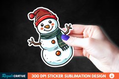 Cute Snowman Sticker Clipart, Sticker PNG Clipart Product Image 1