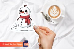 Cute Snowman Sticker, Snowman Christmas Sticker Product Image 1